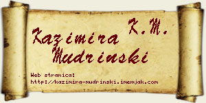 Kazimira Mudrinski vizit kartica